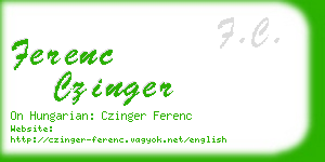 ferenc czinger business card